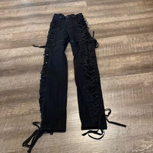 I.AM.GIA Black Holly Pants Lace Up Side Full Length Stretch